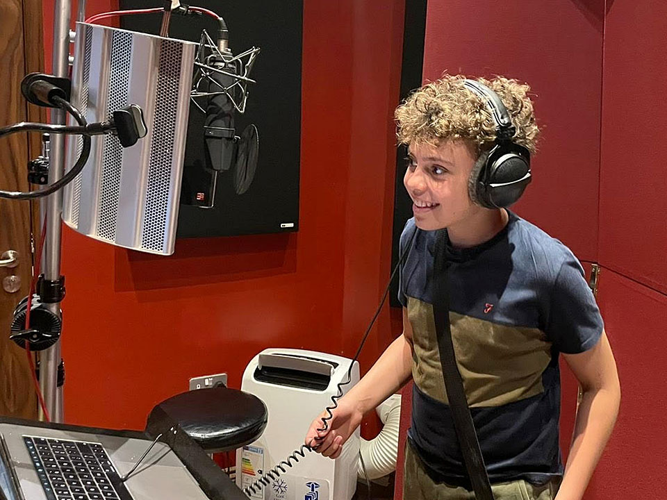 Young person in the recording studio